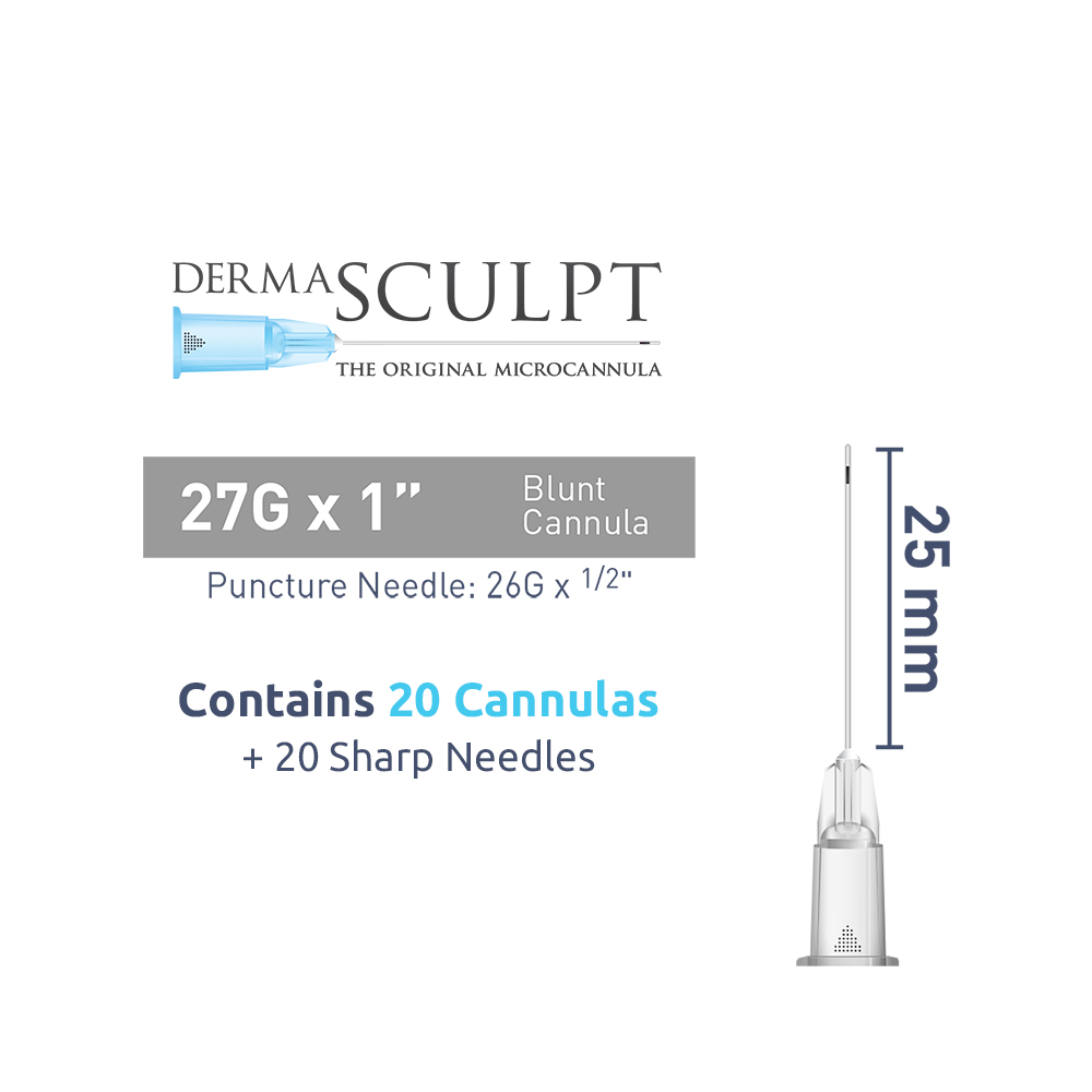 Micro Canules DERMASCULPT 27Gx25mm - Boite de 20 Canules