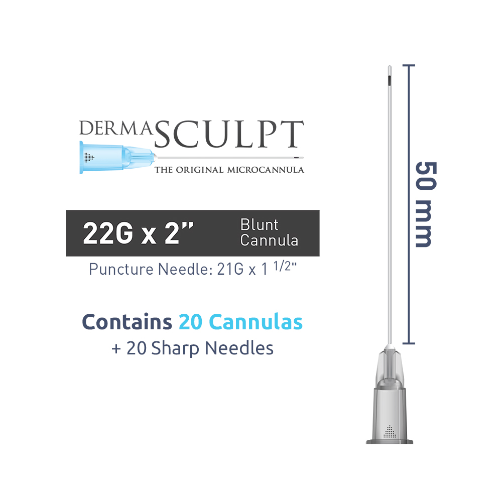 Micro Canules DERMASCULPT 22Gx50mm - Boite de 20 Canules