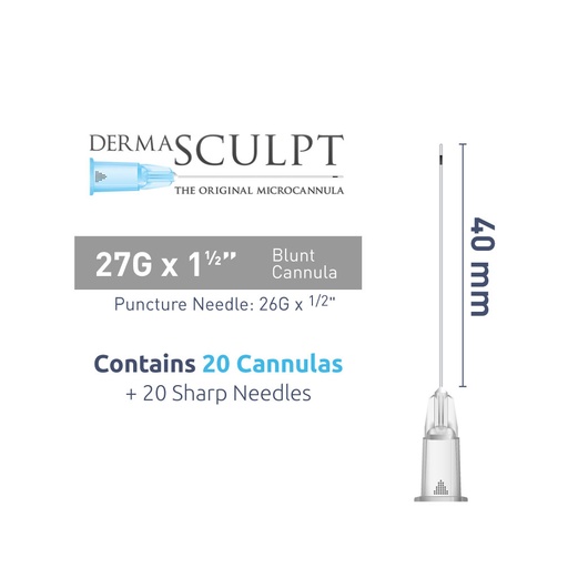Micro Canules DERMASCULPT 27Gx40mm - Boite de 20 Canules