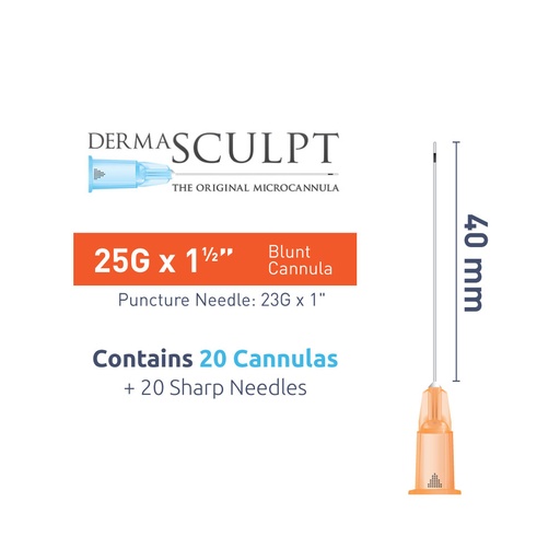 Micro Canules DERMASCULPT 25Gx40mm - Boite de 20 Canules
