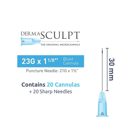 Micro Canules DERMASCULPT 23Gx30mm - Boite de 20 Canules